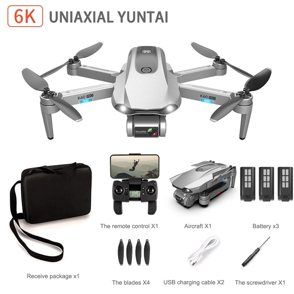K60 Pro GPS Drone with Professional 6K Dual Camera Brushless Motor Foldable Quadcopter Long Battery Life image 9