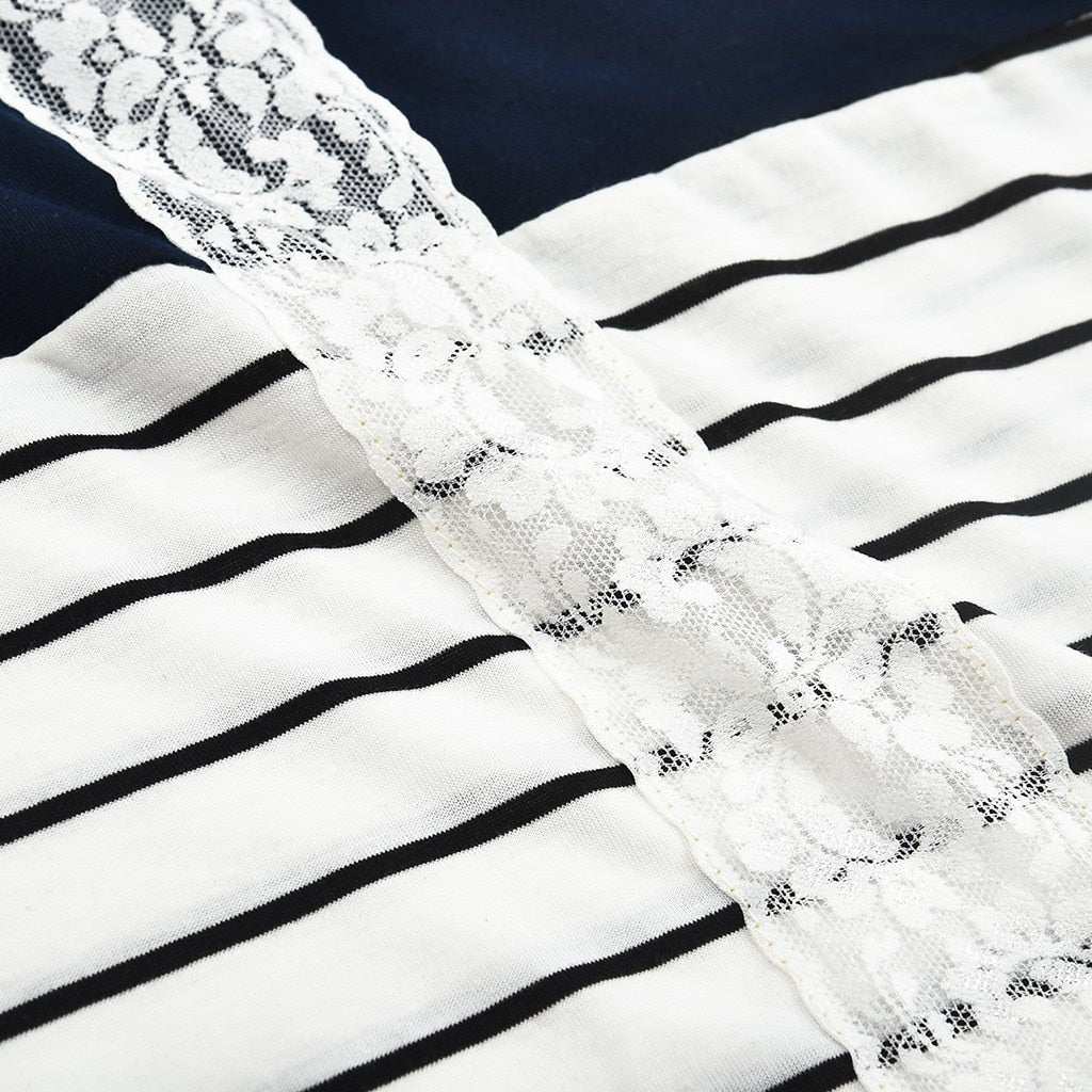 Long sleeve Striped Print t-shirt Maternity breastfeeding tops image 6