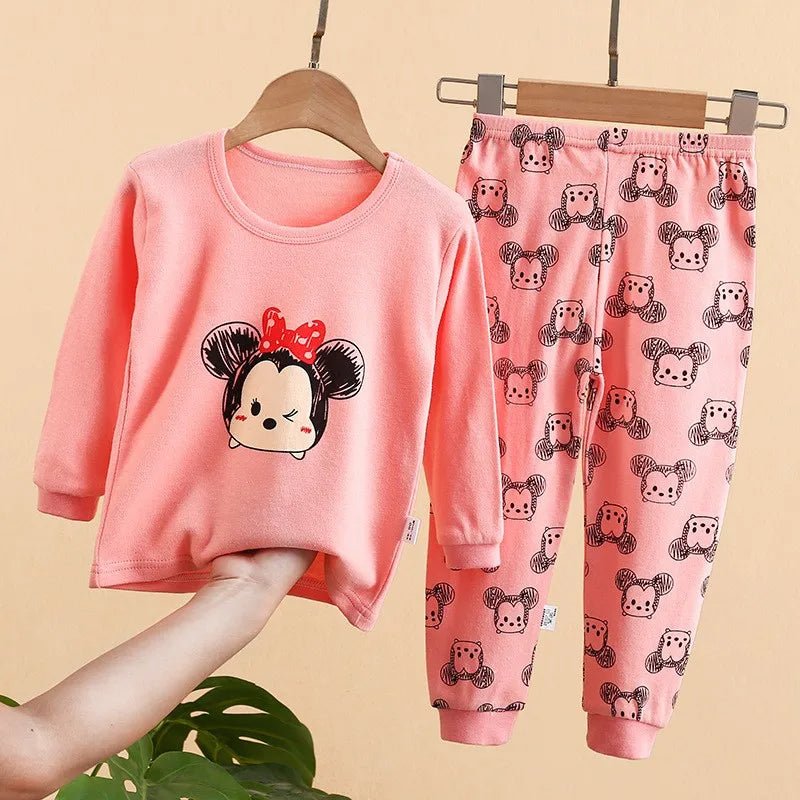 2pcs Minnie Mouse Baby Set: Cotton Winter Pajamas 0-2Y image 3