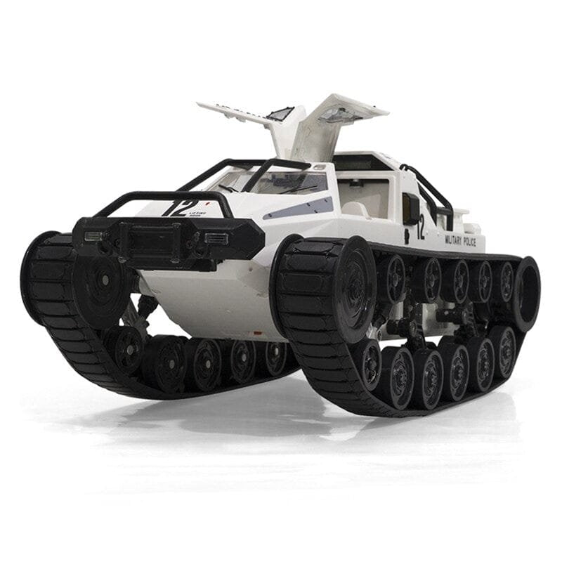 Toy tank model on a white background