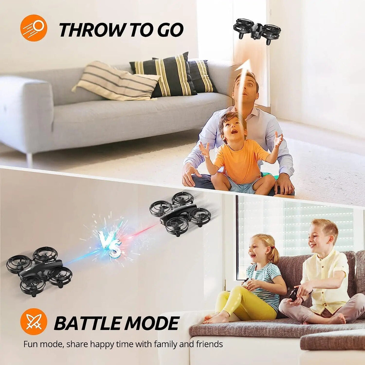 A24W Battle Mini Drone - 1080P Camera, 3D Flip, Kids' RC Quadcopter image 3