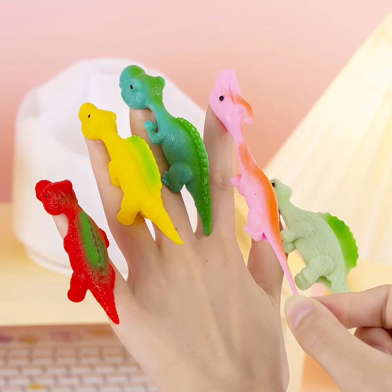 Colorful dinosaur-shaped slingshots toys