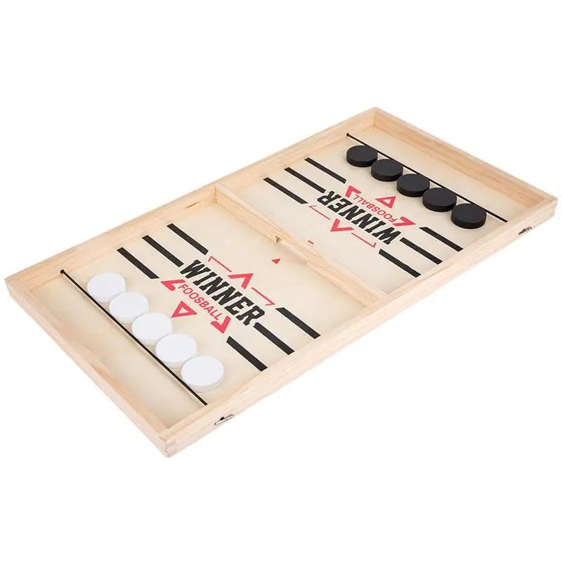 Wooden backgammon set with pieces on a white background