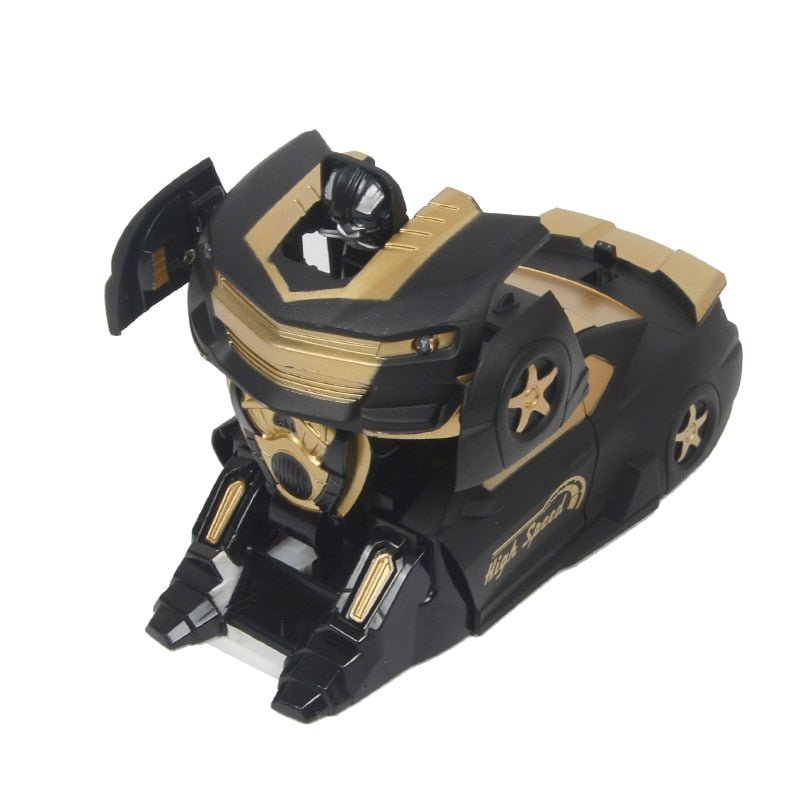 Black and gold robot toy.