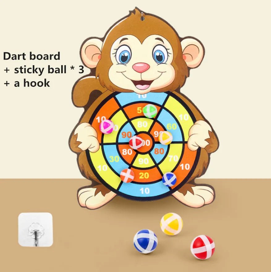 Cartoon Animal Sticky Ball Dart Board - Family Fun Toy - monkey image