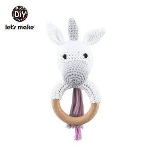 1PC Crochet Bear Rattle & Teether Bracelet for Babies - Unicorn image