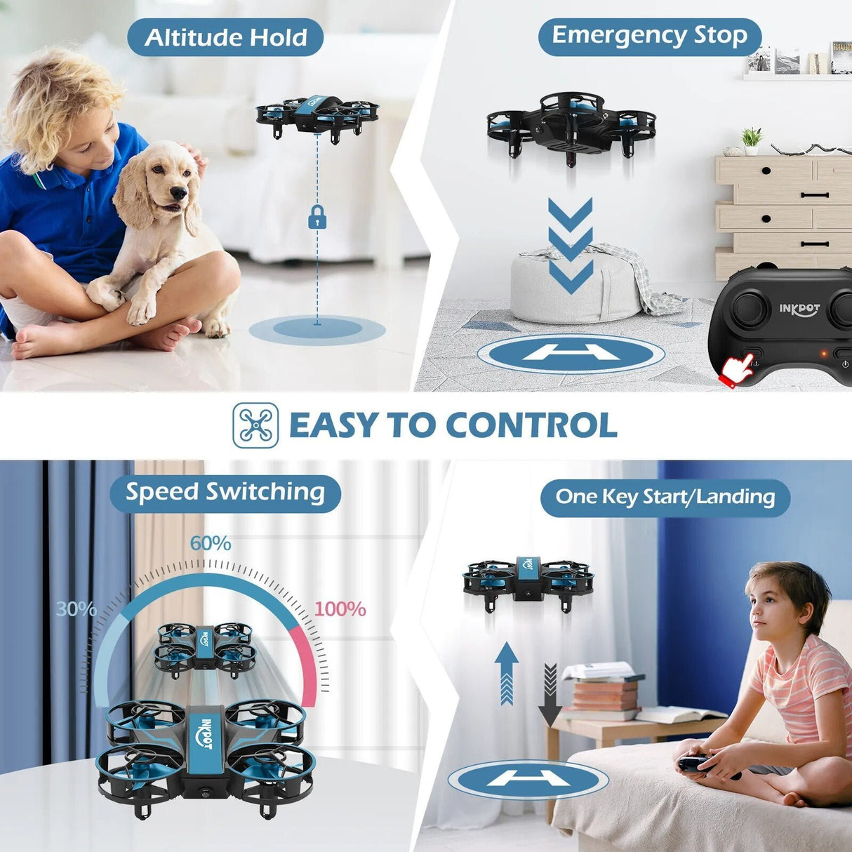 Mini I06 RC Drone Toy for Kids - Indoor Quadcopter for Beginners image 4