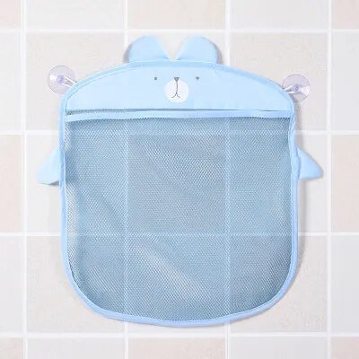Elephant Water Spray Baby Bath Toy with Storage Mesh Bag - C blue image