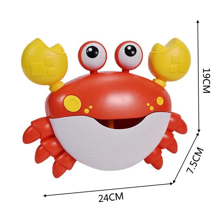Toy crab with dimensions on a white background