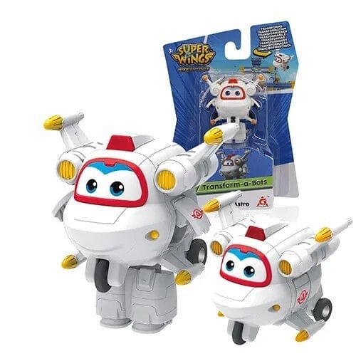 Super Wings transformable toy figure with packaging on a white background