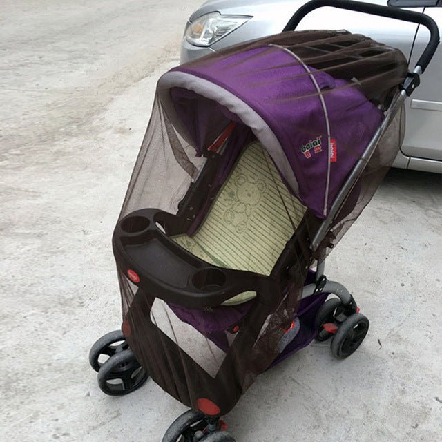 Pet stroller with purple cover