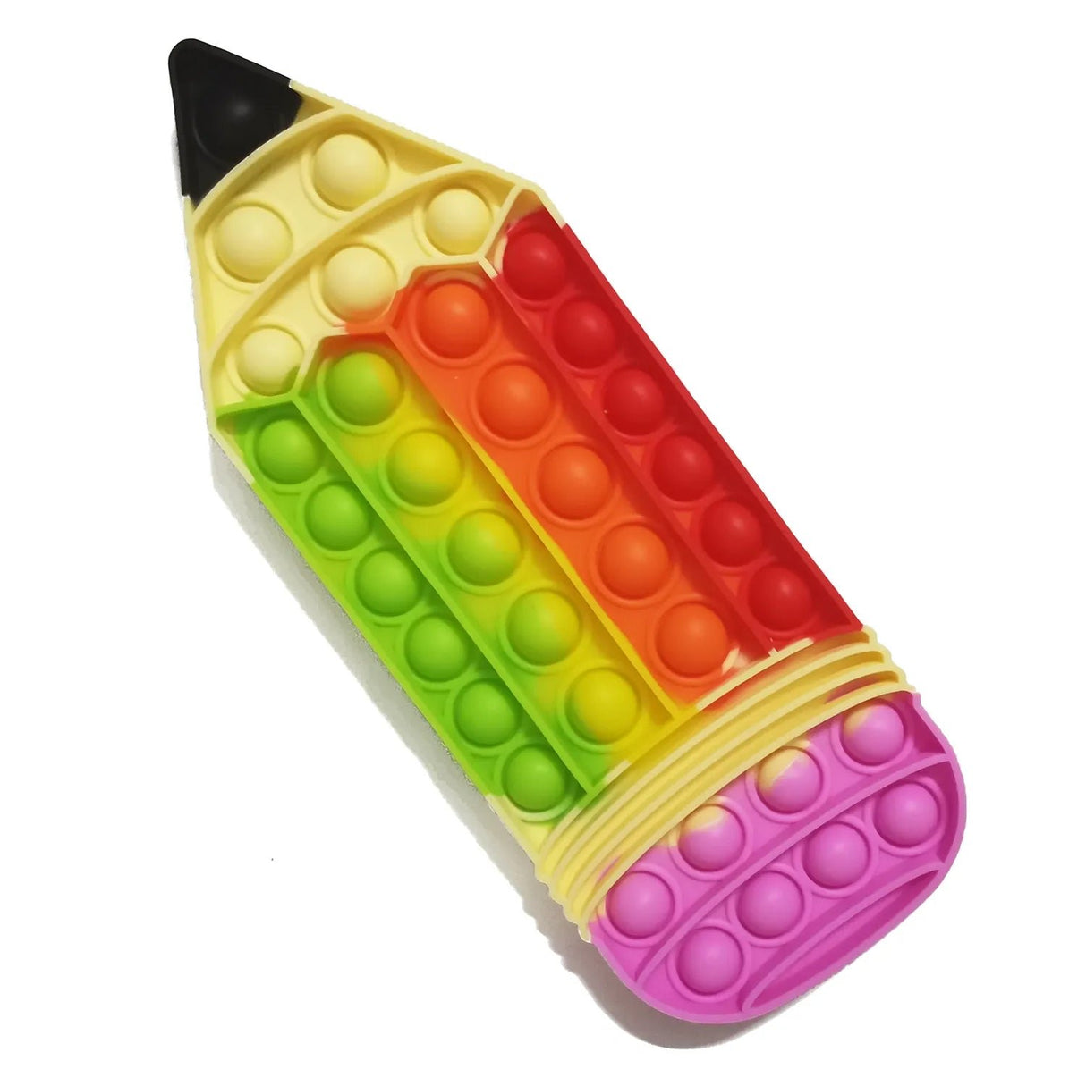 Colorful pencil-shaped pop-it fidget toy