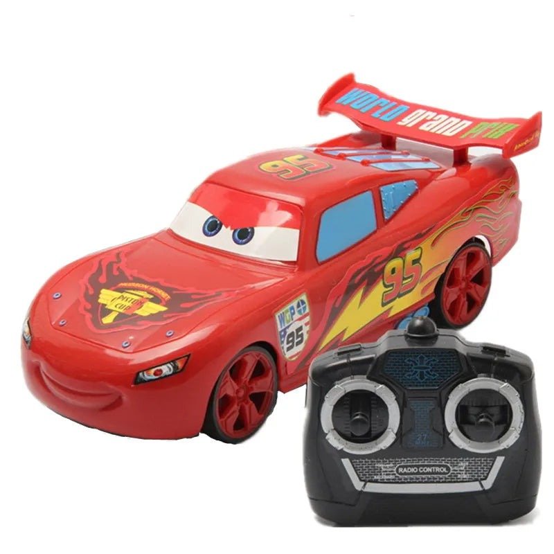 Red toy car with a remote control