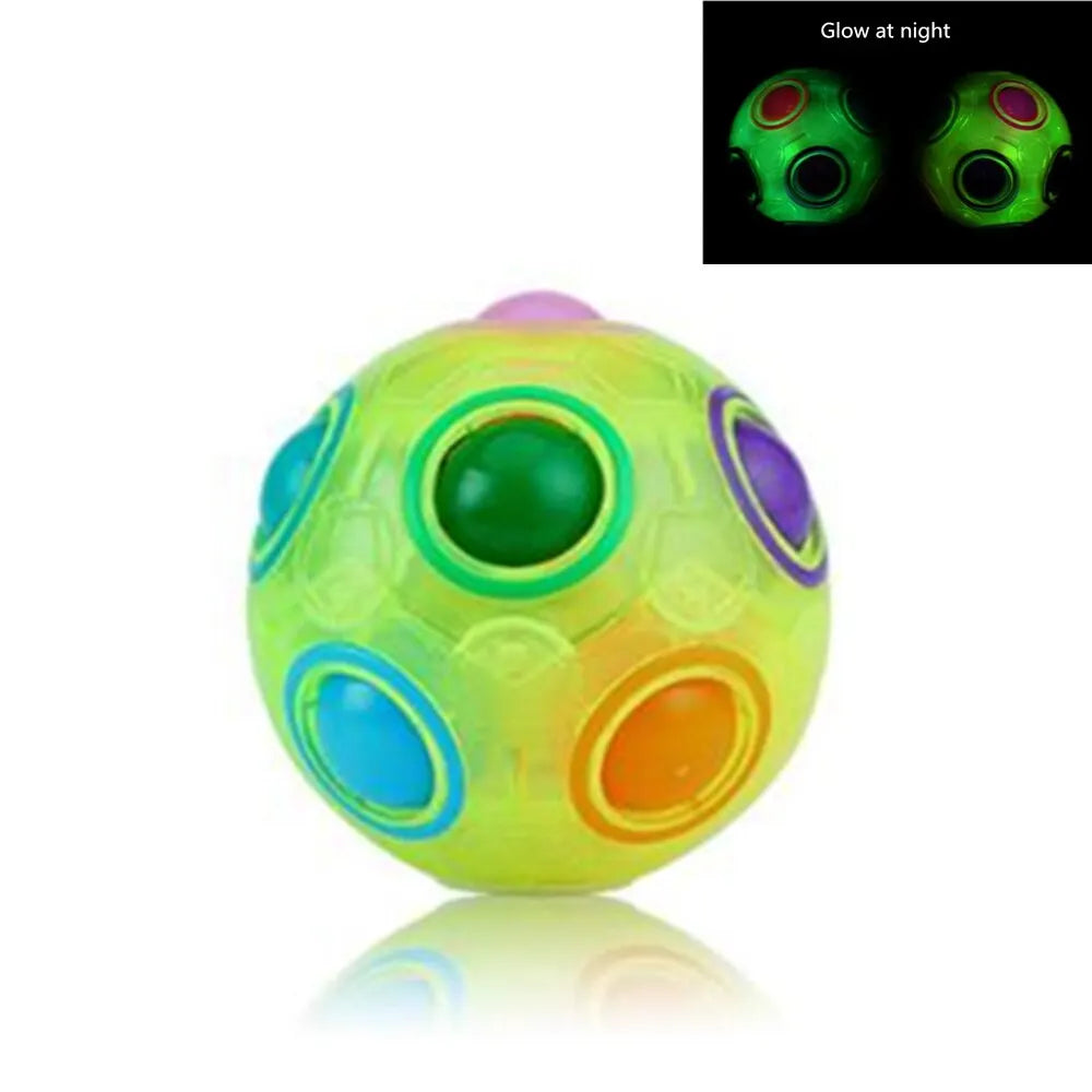 Colorful ball with glowing feature on a white background
