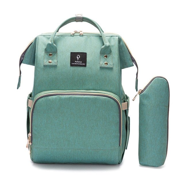 Teal backpack with matching pouch