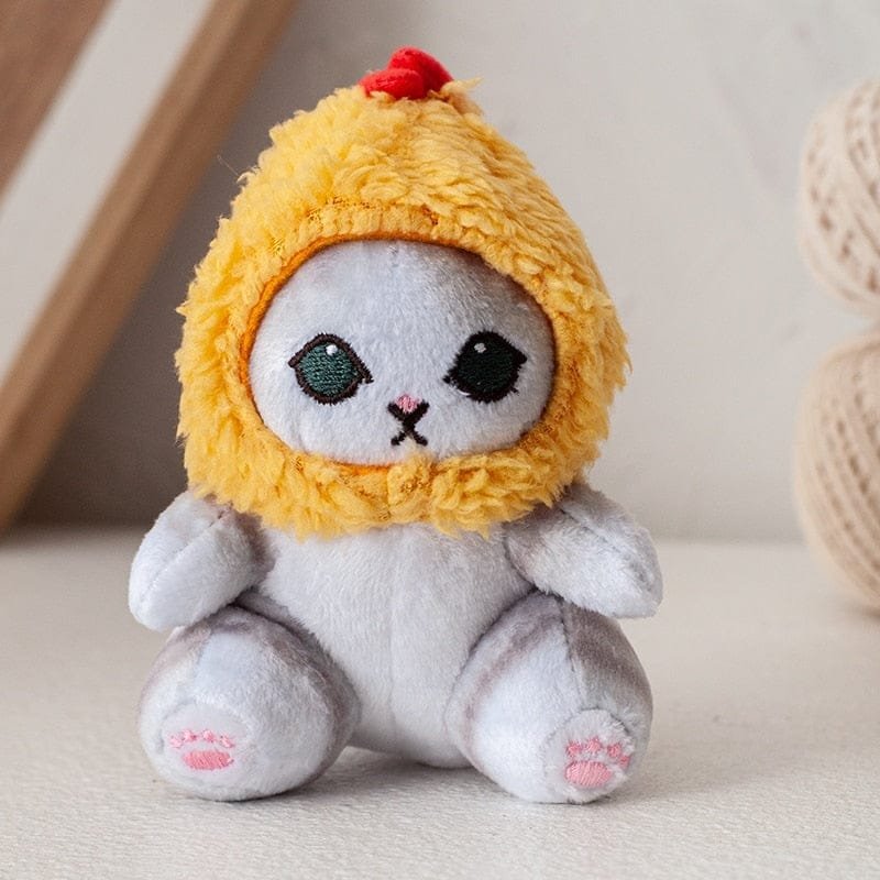 Plush toy with a yellow hood and red tip