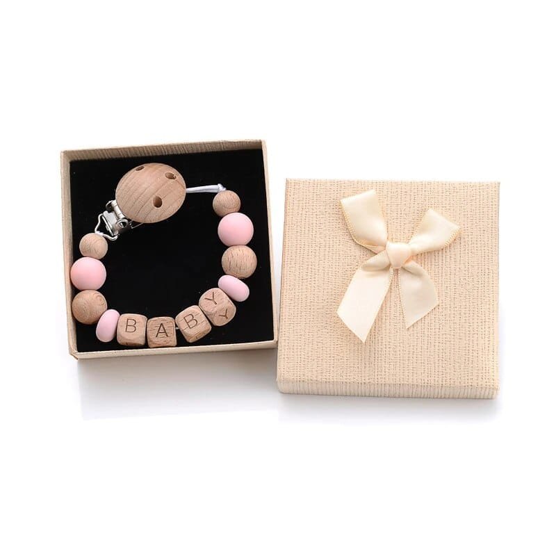 Personalized Baby Pacifier Clips with Name - Silicone Beaded Chain - Color 10 image