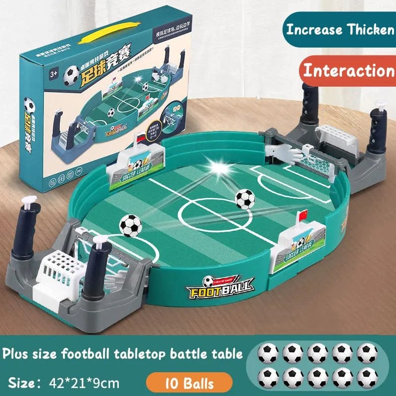 Tabletop football game with packaging and additional balls.