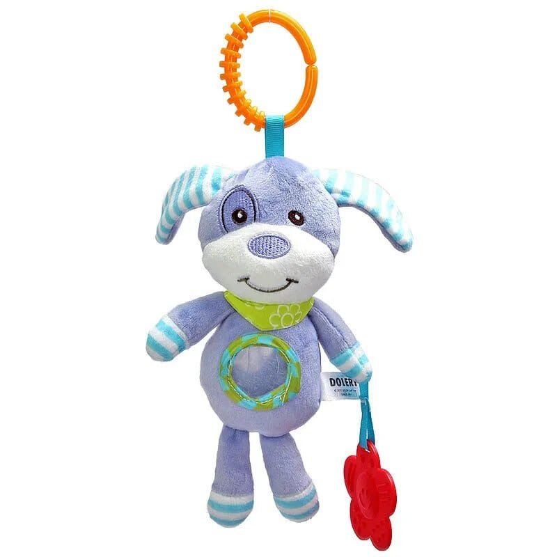Plush toy with a rattle.