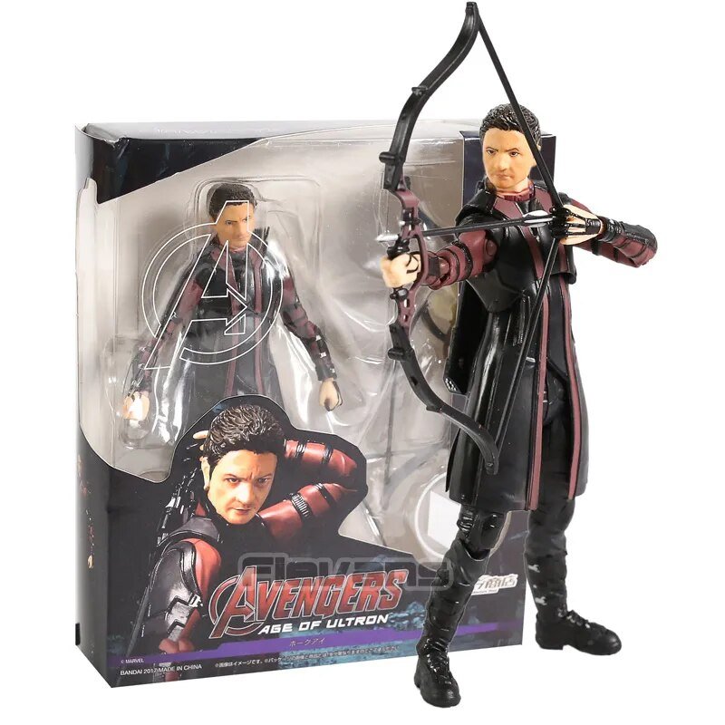 Action figure of a character from 'Avengers: Age of Ultron' with bow and arrow, displayed against a white background.