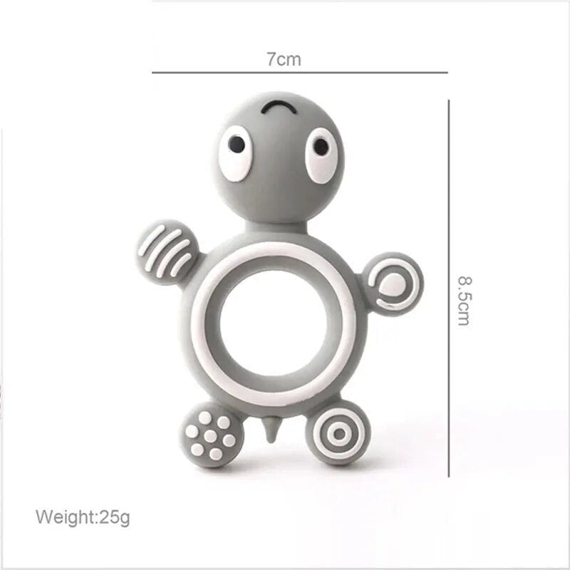 1PC Turtle Silicone Teether - Food Grade, Baby-Safe - Gray Turtle image