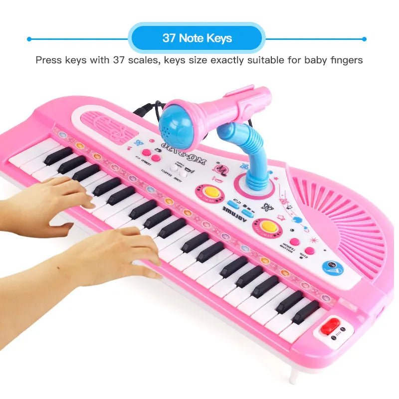 37-Key Kids' Electronic Keyboard Piano with Microphone image 2