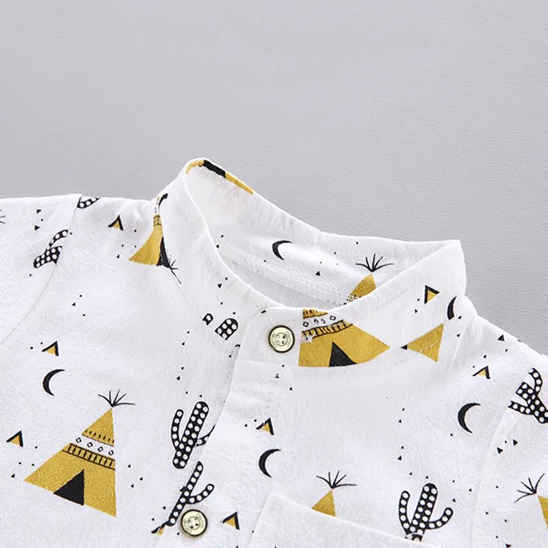 Baby Clothes Cool Pyramid Summer Short-sleeved Shirt Set image 3