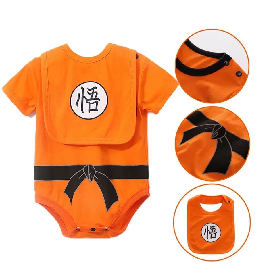 Baby Anime Vegeta & Kuririn Romper: Halloween Cosplay 0-24M image