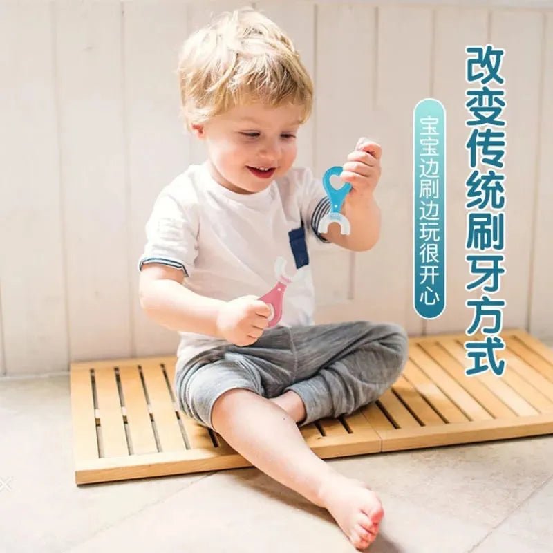 360-Degree U-Shaped Children's Toothbrush - Silicone Teeth Cleaner image 1