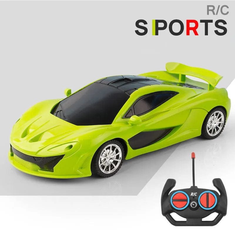 Green toy sports car with remote control