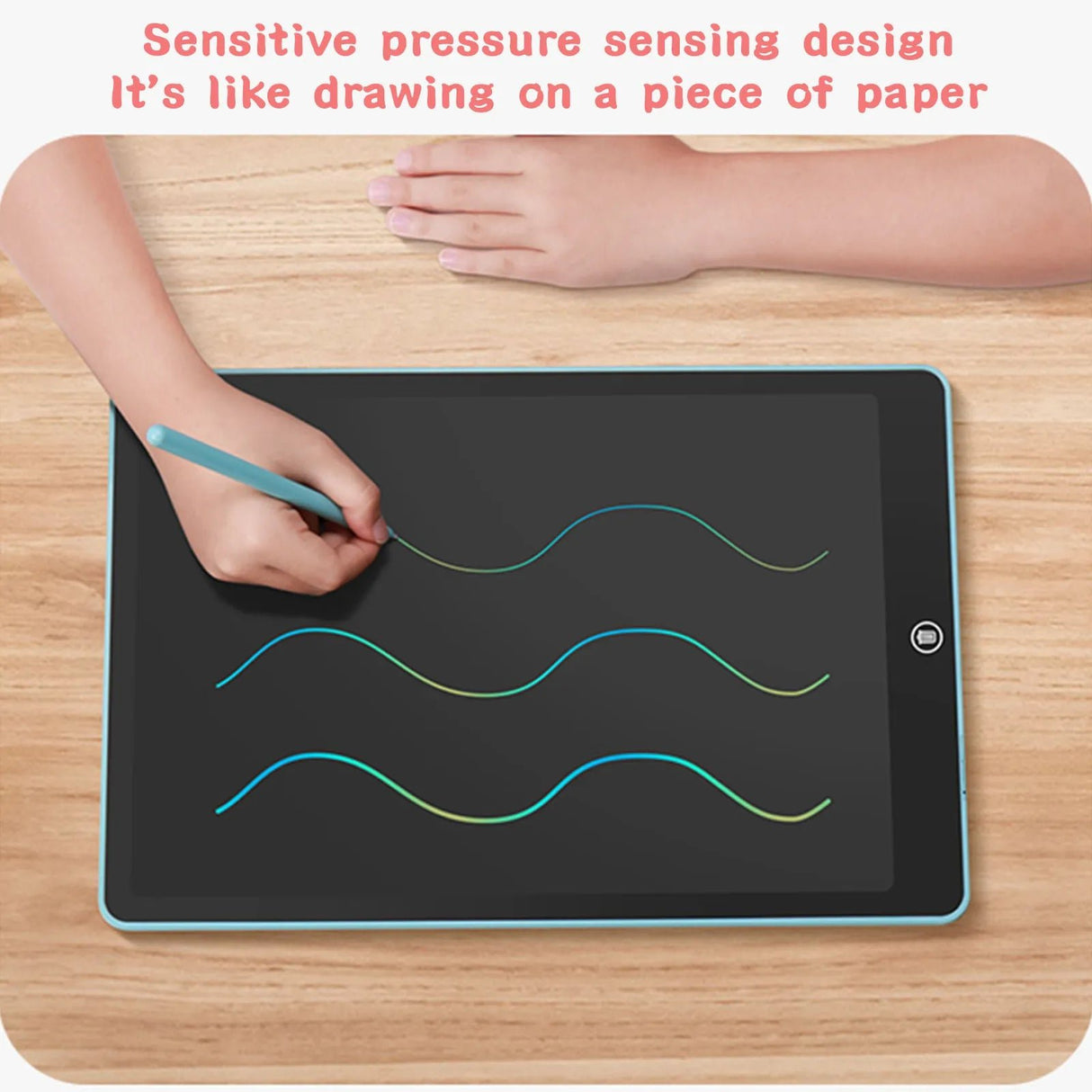 Person drawing on a digital drawing pad