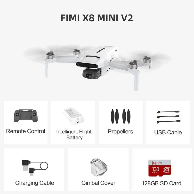 FIMI X8 MINI V2 4K Camera Drone - Lightweight, 250g, 2023 Model - X8M V2 Pro 128gb image