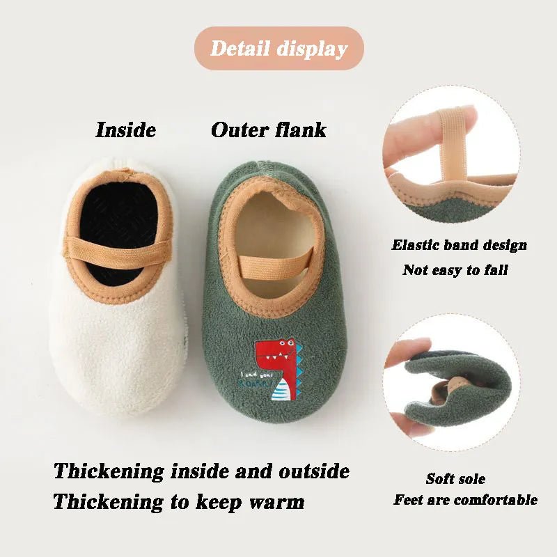 Anti-Slip Baby Socks with Rubber Sole - Warm Crib Floor Shoes image 3