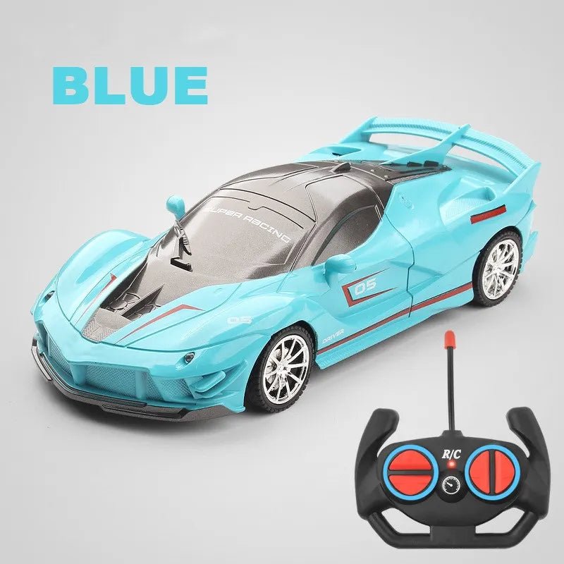 Blue toy car with remote control