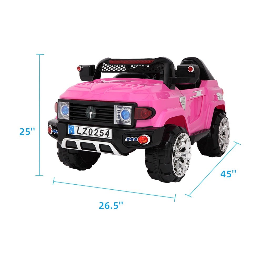 Car Toy Electric Vehicle with Remote Control, Horn, Radio, USB Port, AUX, Spring Suspension, Opening Door, LED Light image 8