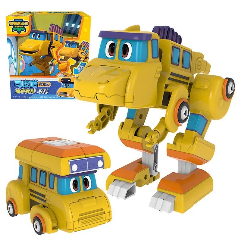 Toy transforming from bus to robot with packaging