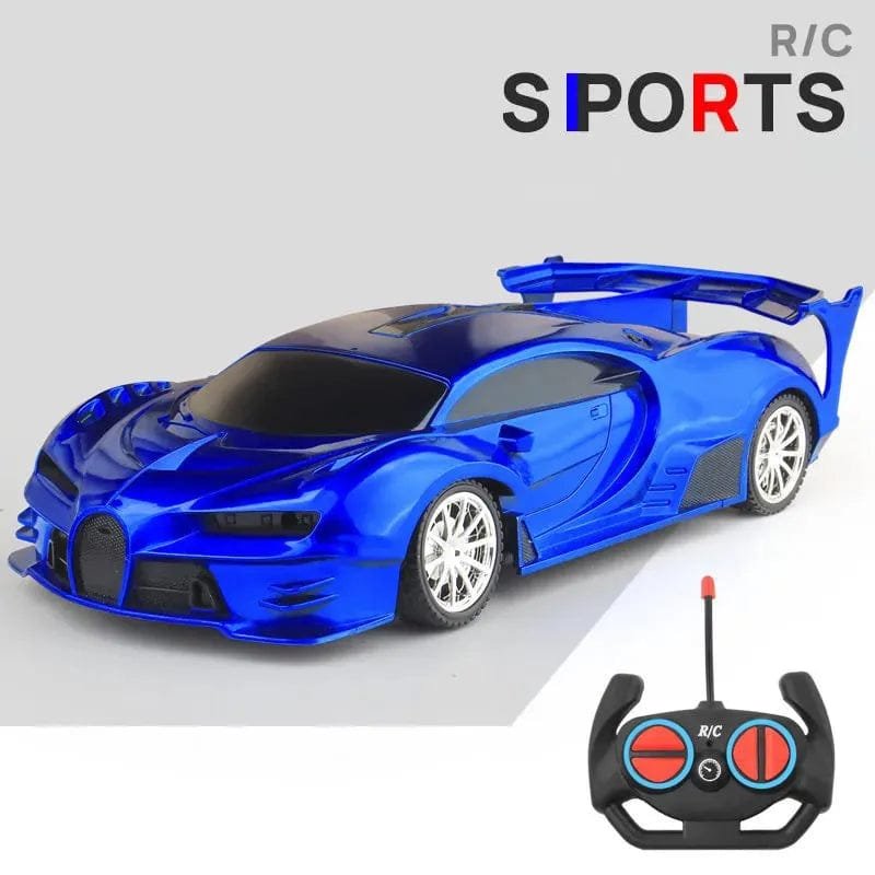 Blue sports RC car with remote control