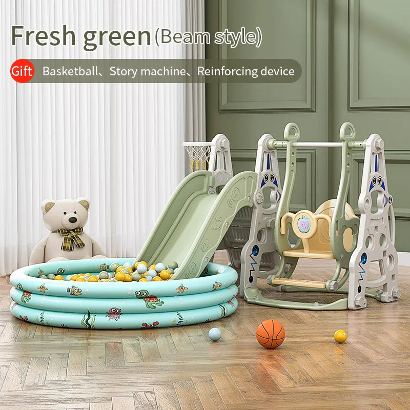 Children's play area with a slide.