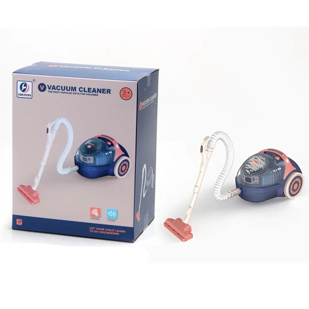 Children's toy vacuum cleaner with packaging.