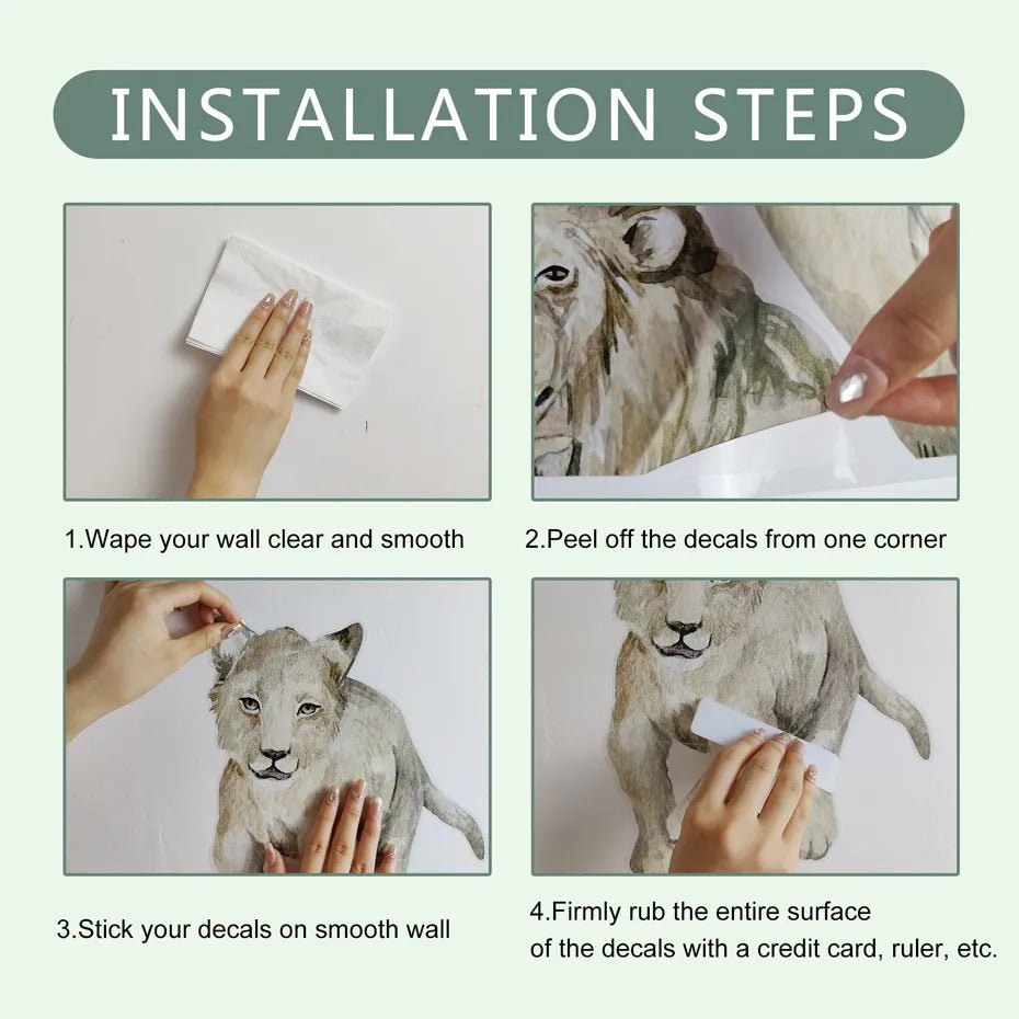 Step-by-step installation guide for wall decals.
