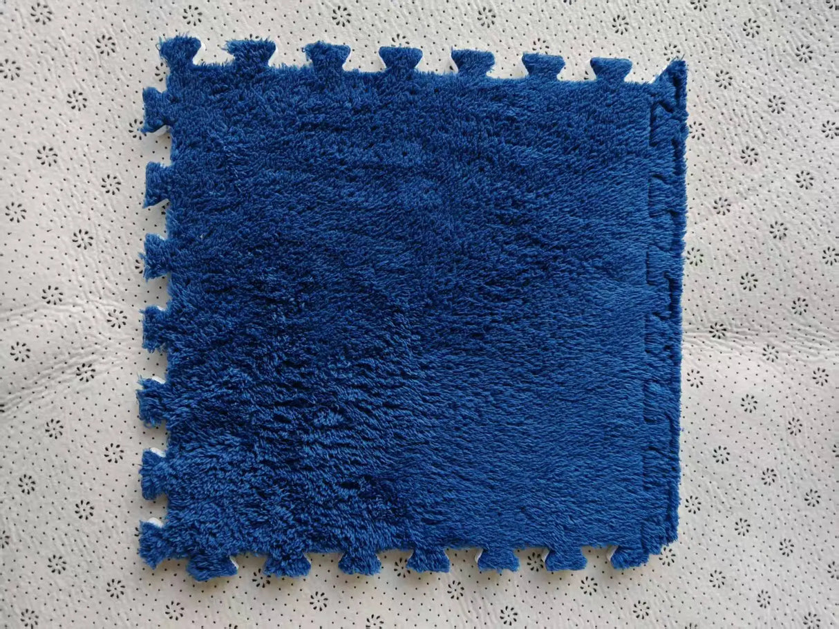 Blue textured square mat.