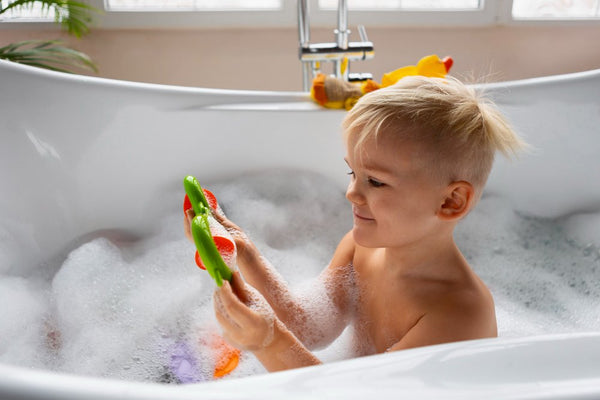 Toddlers with Bath Toys