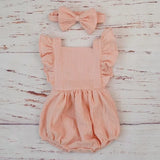Organic Cotton Ruffle Romper & Headband - 3M, Dusty Pink image 8