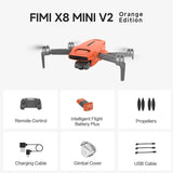 FIMI X8 MINI V2 4K Camera Drone - Lightweight, 250g, 2023 Model - V2 Plus Orange image