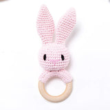1PC Crochet Animal Wooden Teether & BPA-Free Rattle image 15