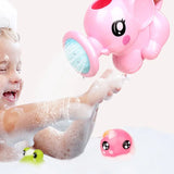 Elephant Water Spray Baby Bath Toy with Storage Mesh Bag image 1