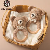 1PC Crochet Bear Rattle & Teether Bracelet for Babies image 0