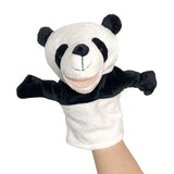 Panda hand puppet on a white background