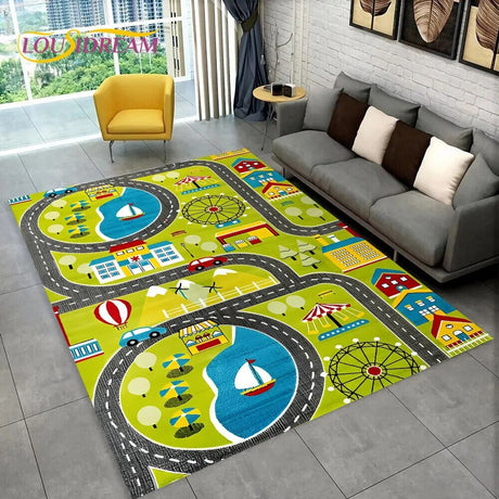Highway City Traffic Playmat - Non-Slip Rug for Kids' Playroom image 32