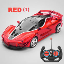 Red toy sports car with a remote control (option 2)